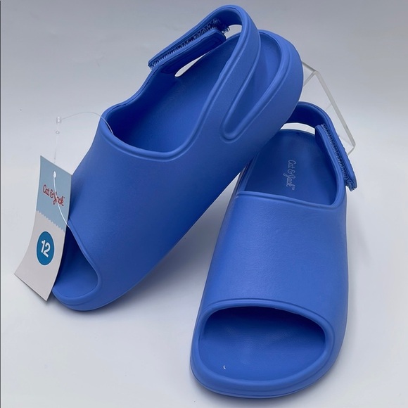NWT Cat & Jack Toddler Footbed Slip-On Sandals - Blue Wynne, Size 12 - Picture 1 of 13